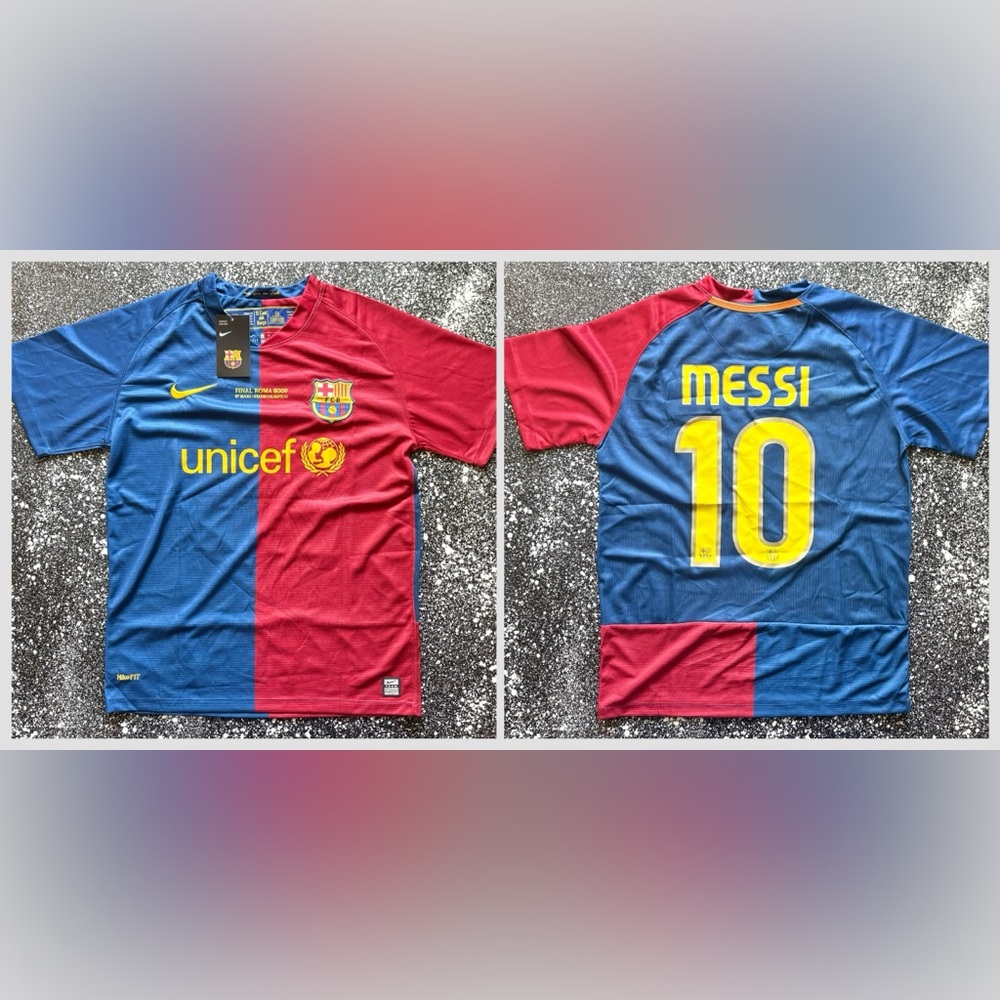 Nike Barcelona Lionel Messi 2009 unicef soccer jersey blockcore Size Medium NWT